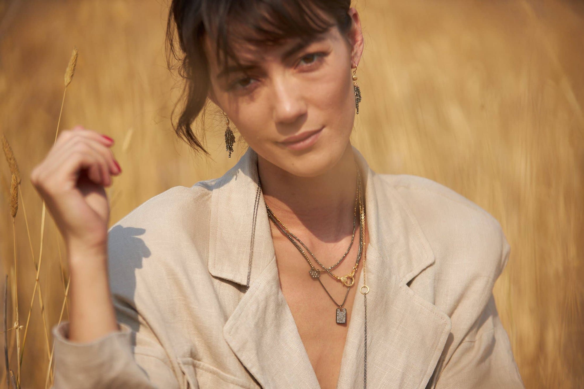 Pyrite Diamond Clasp Necklace