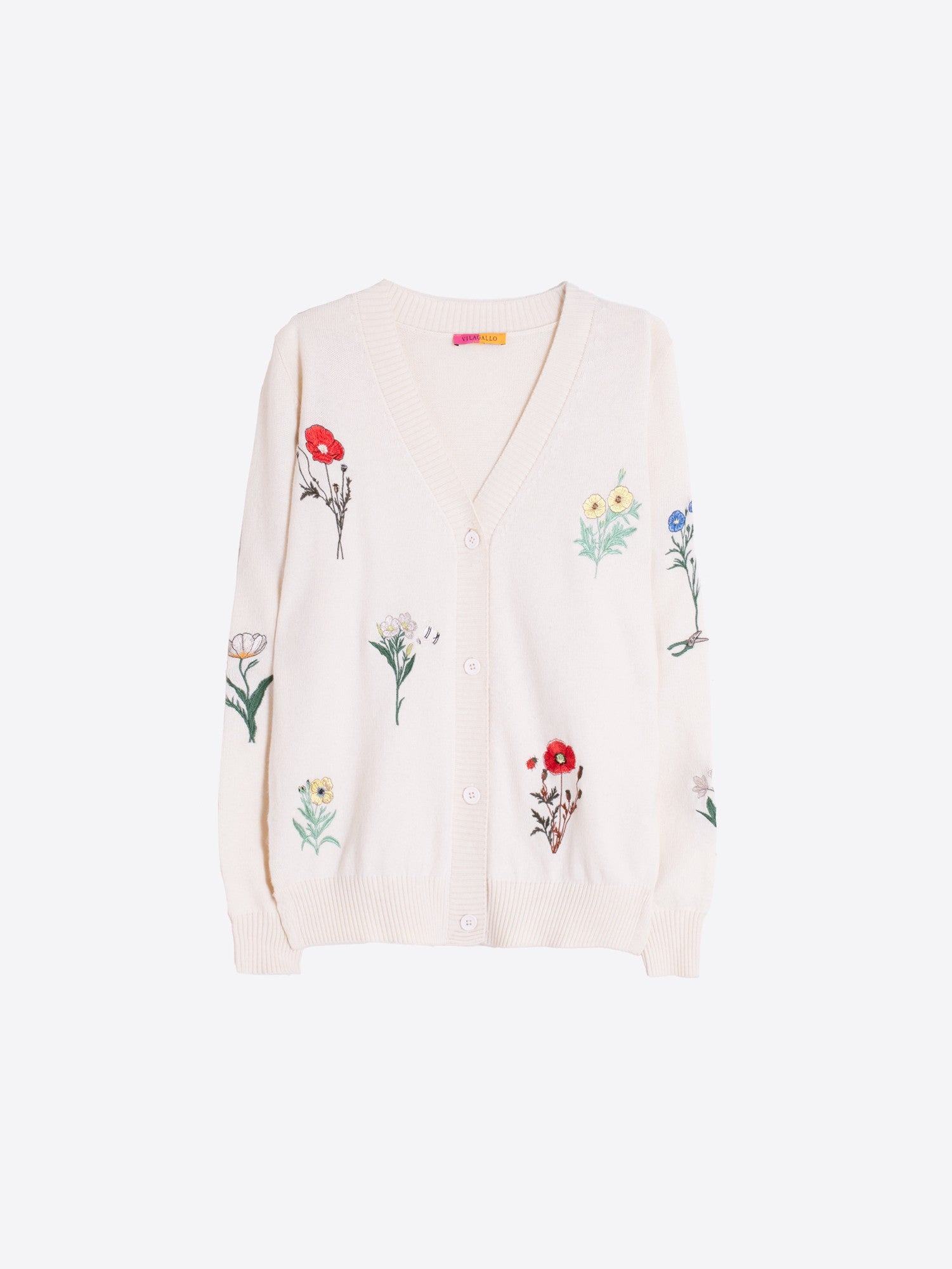 Floral Embroidered Ecru Cardi