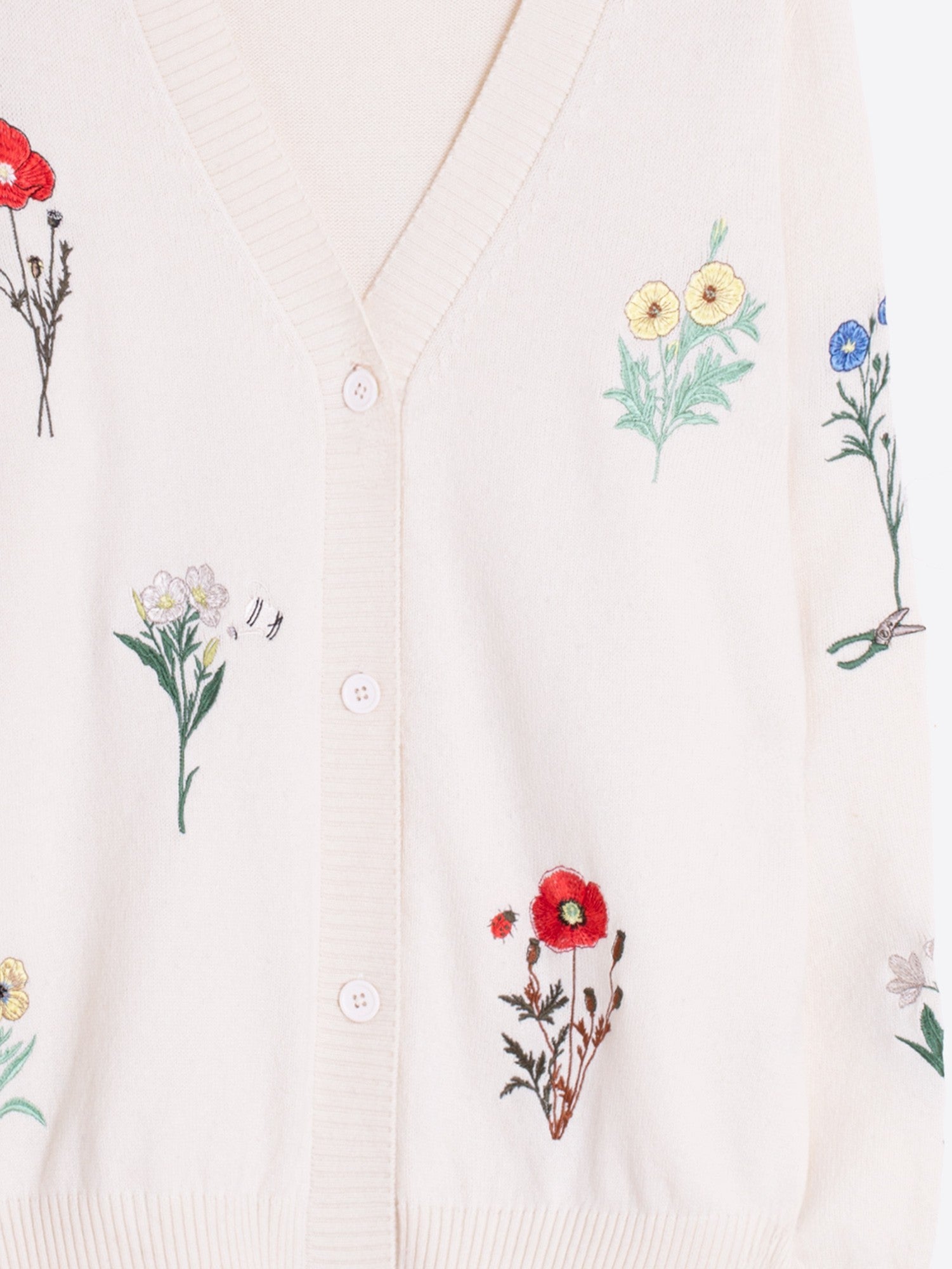 Floral Embroidered Ecru Cardi