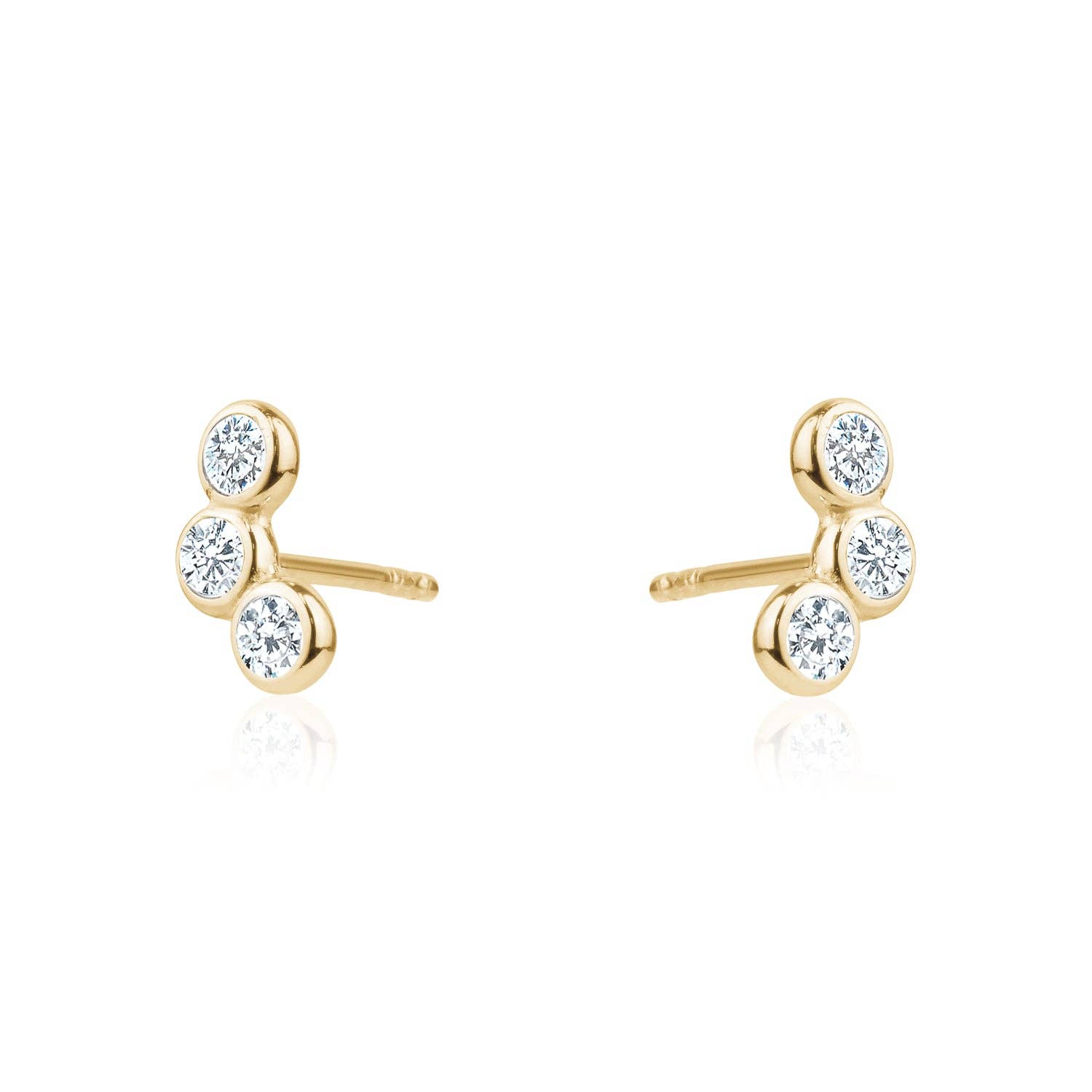 Mini Bezel Trio Stud