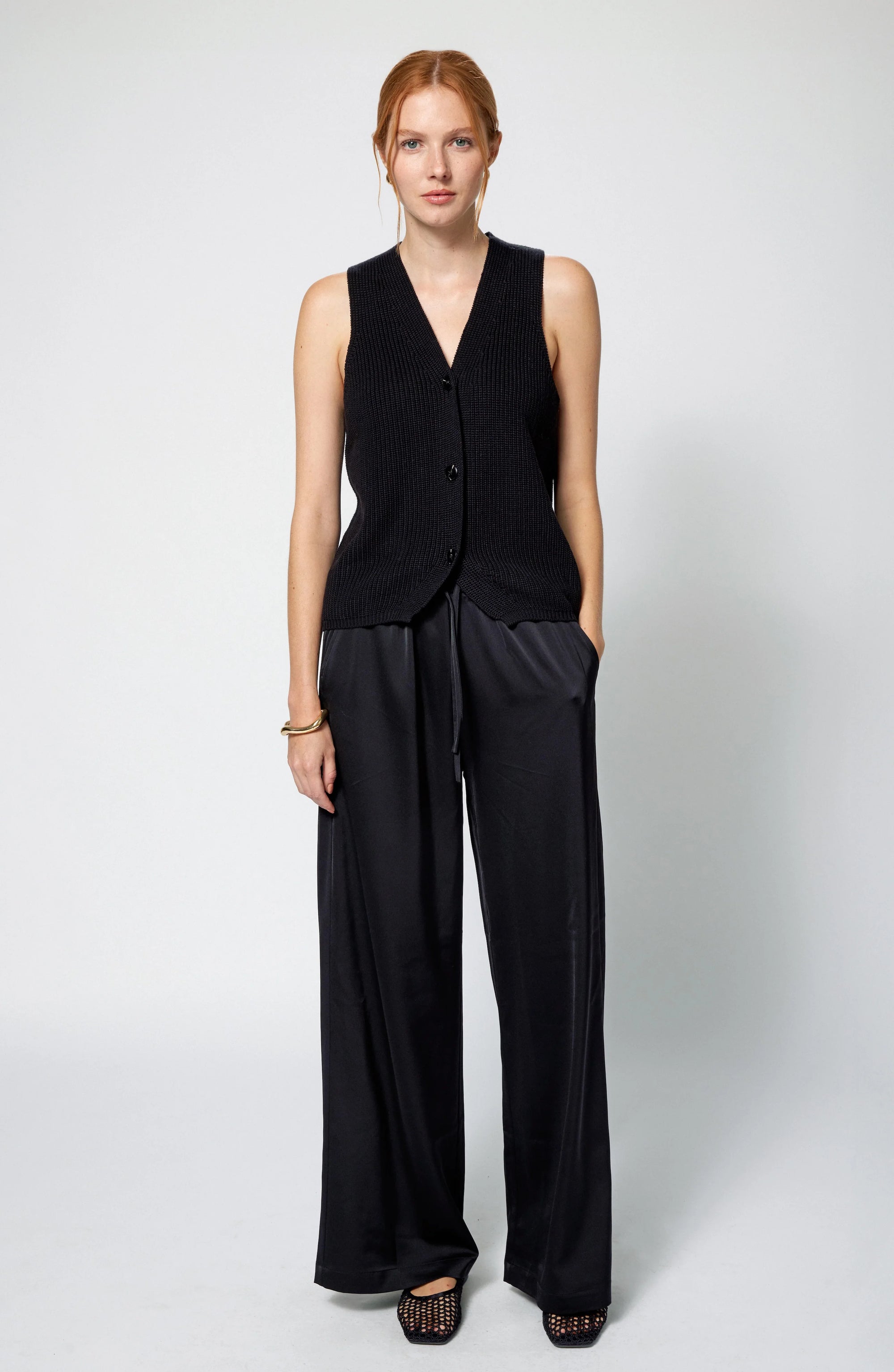 Butter Satin Wide Leg Pant