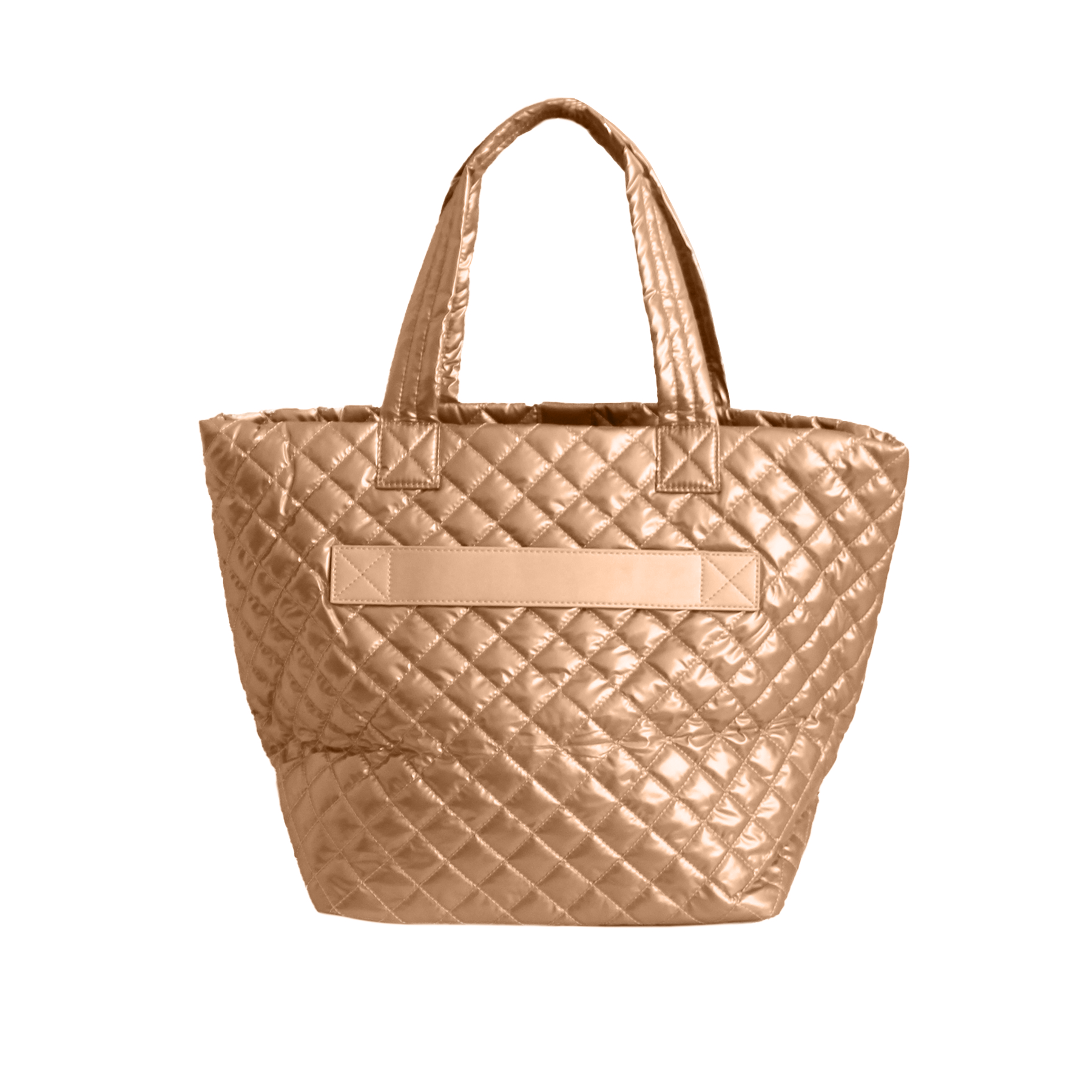 The Quilted Diamond Tote - Glossy Copper