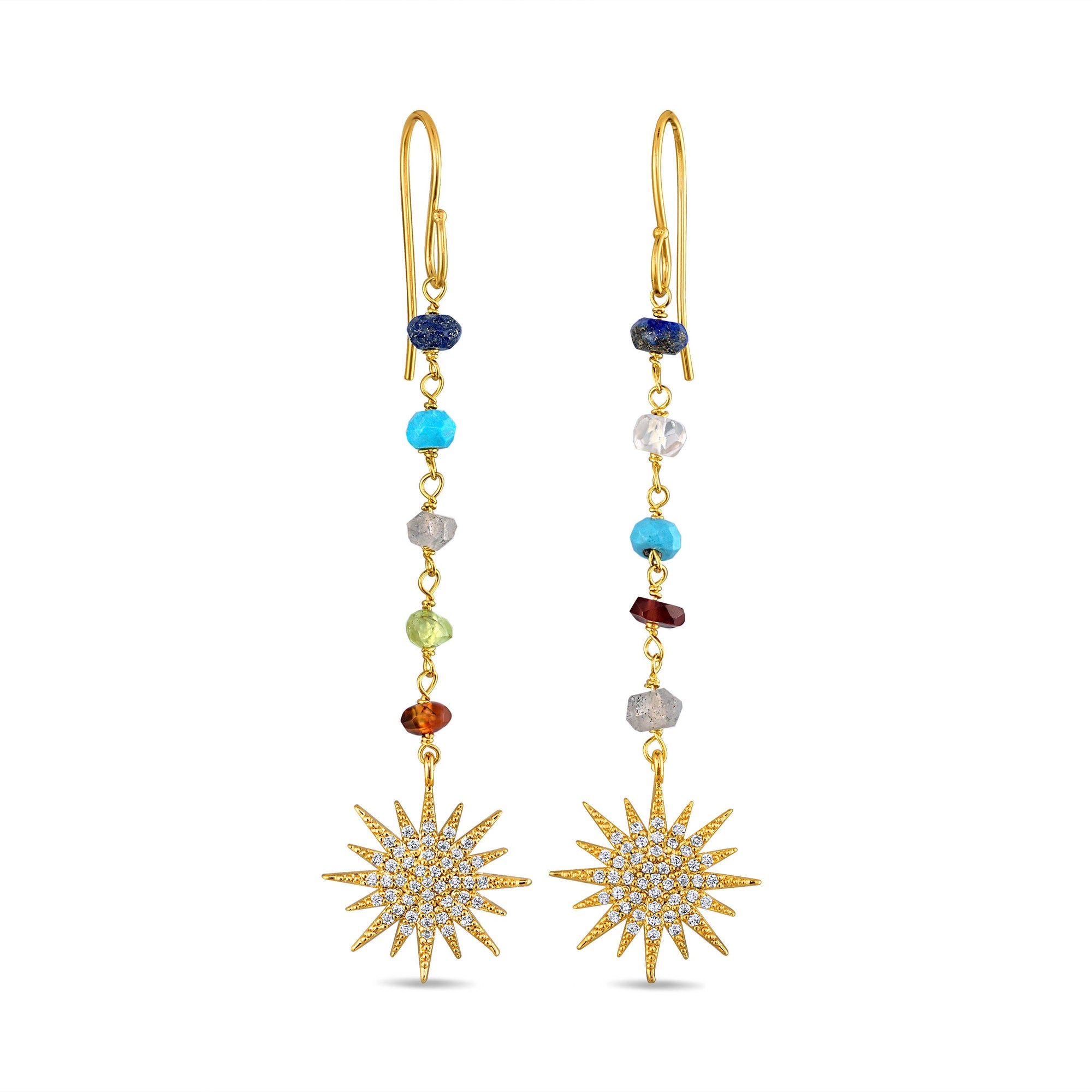 Sunburst Rainbow Dangle Earrings
