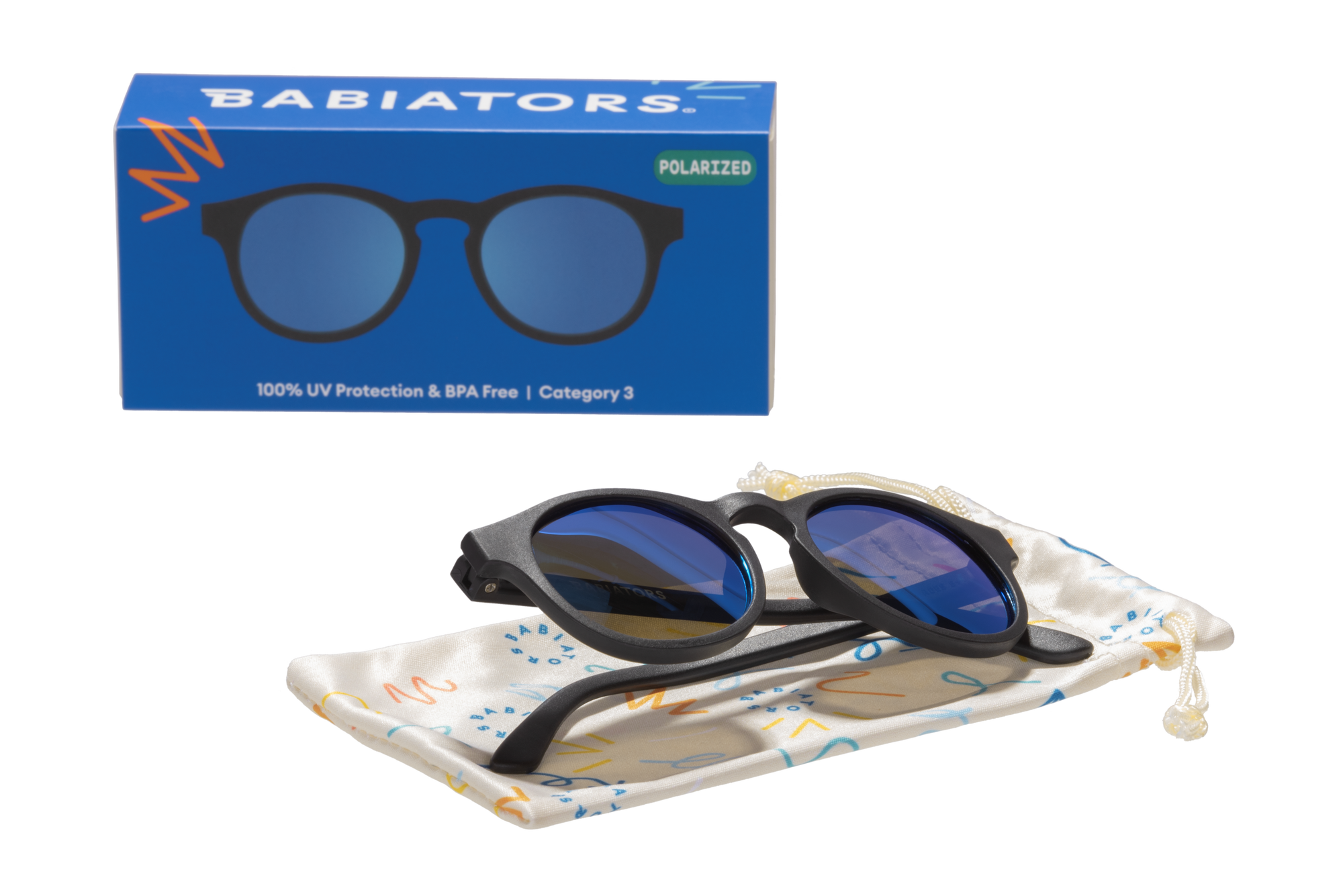 Baby & Kids Polarized Sunglasses - Jet Black w/ Cobalt Blue Lens