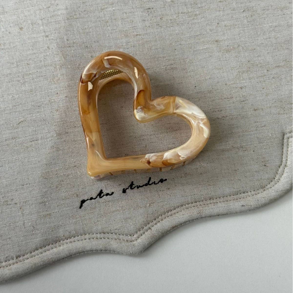 Brown Marble Flower Claw Clip