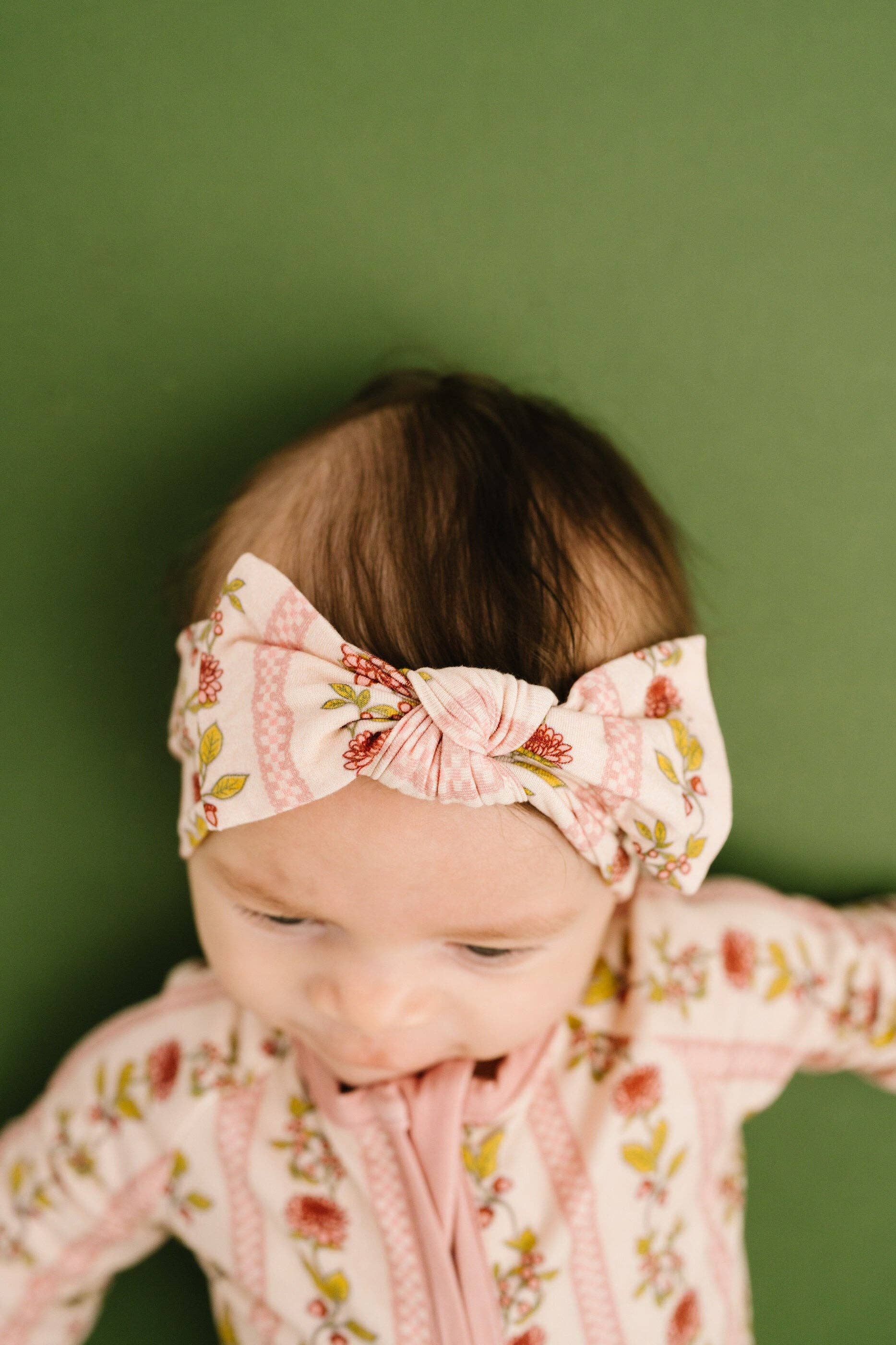 Baby Bamboo Sleeper: Vintage Floral Stripe