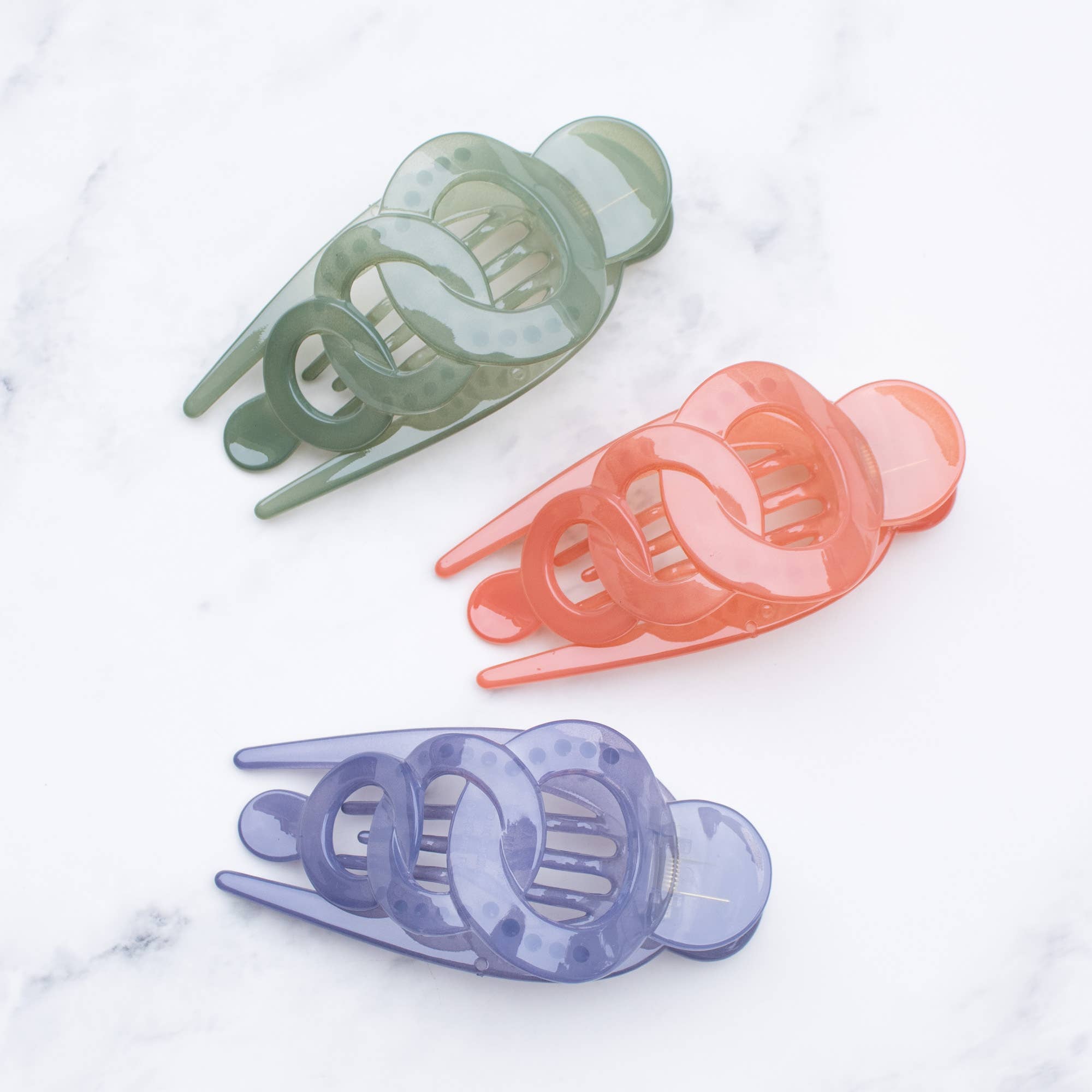 Glossy Geometric Hair Claw Clip