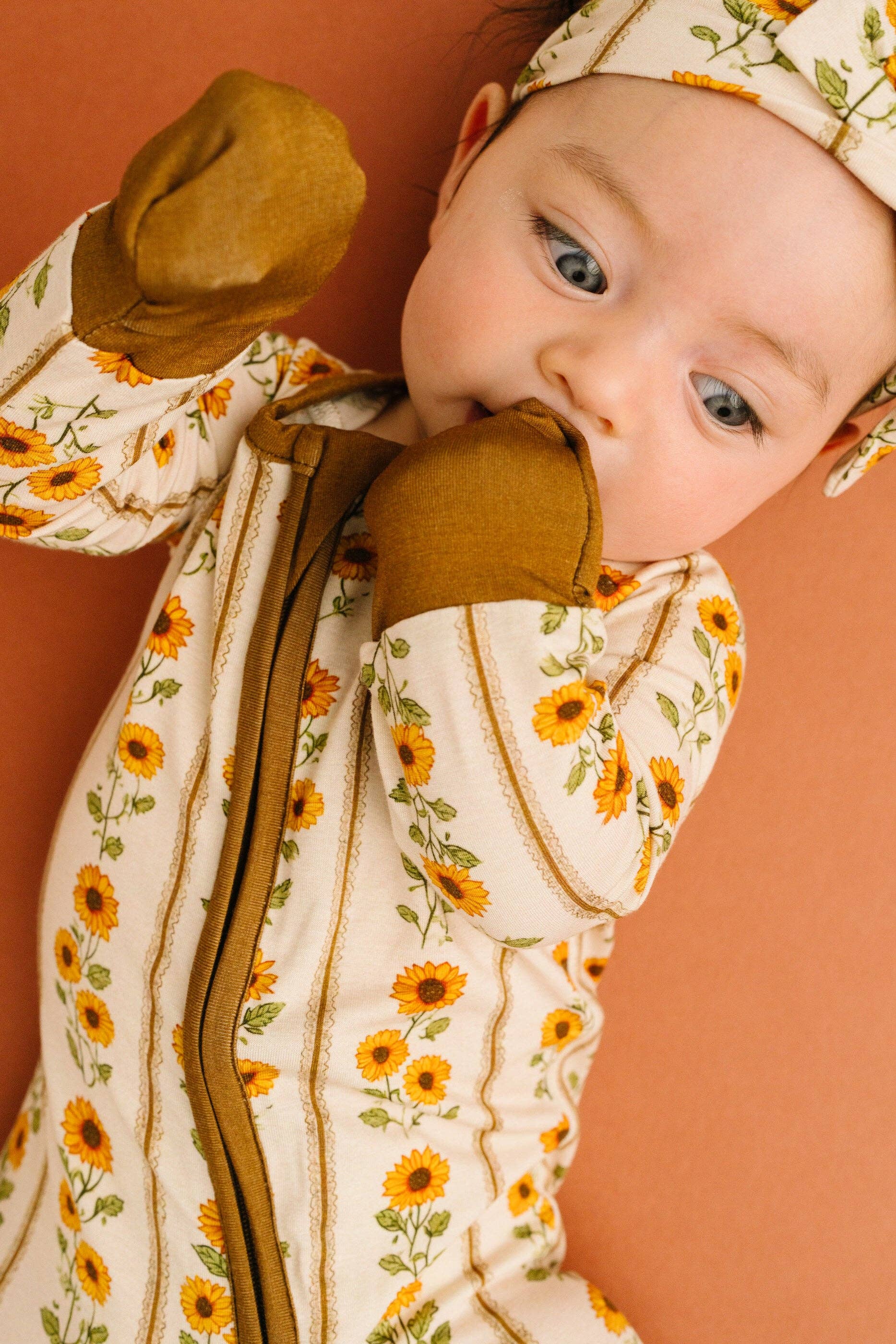 Baby Bamboo Sleeper: Sunflower Stripe