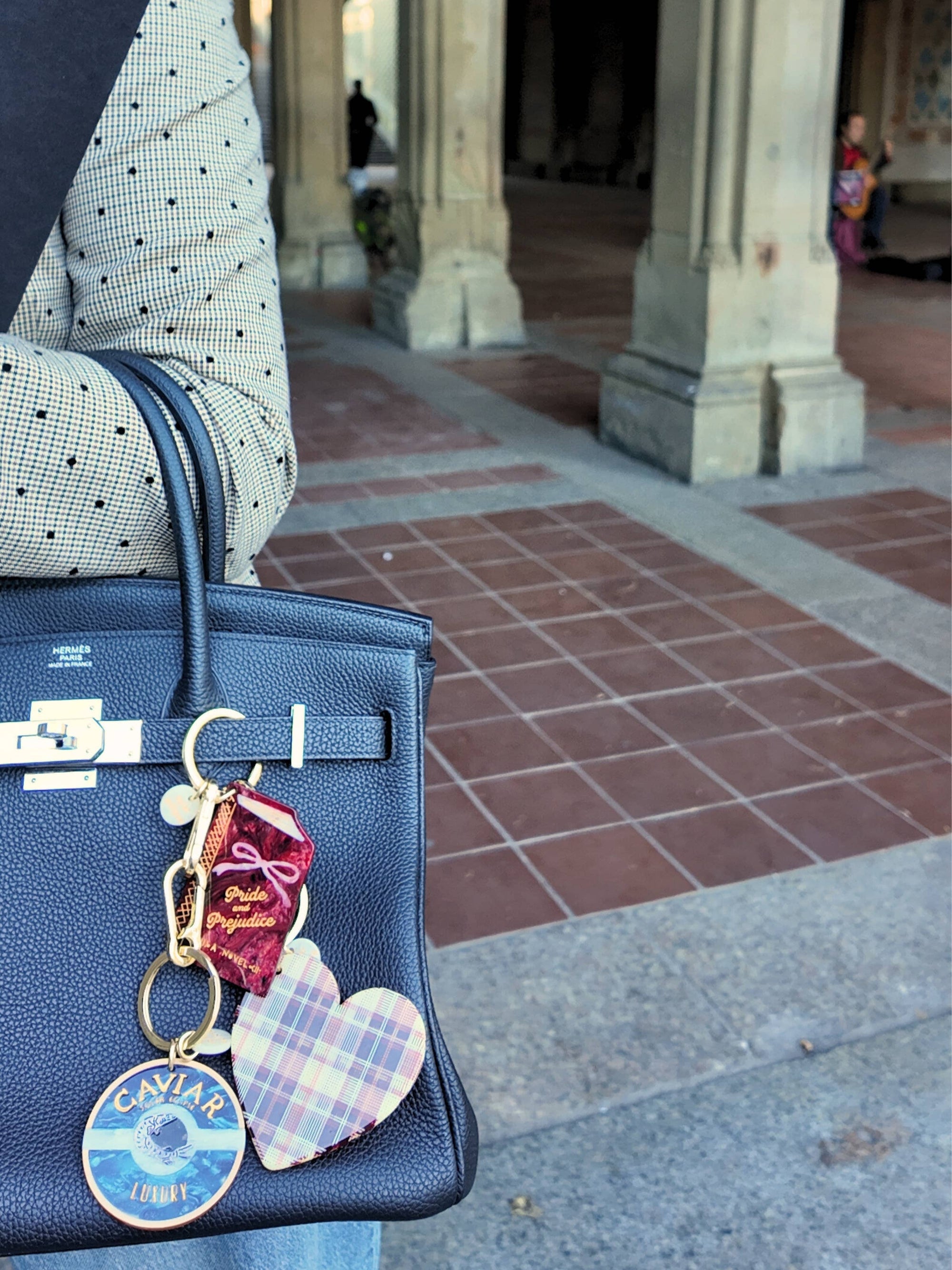 Hand-painted Caviar Bag Charm + Keychain