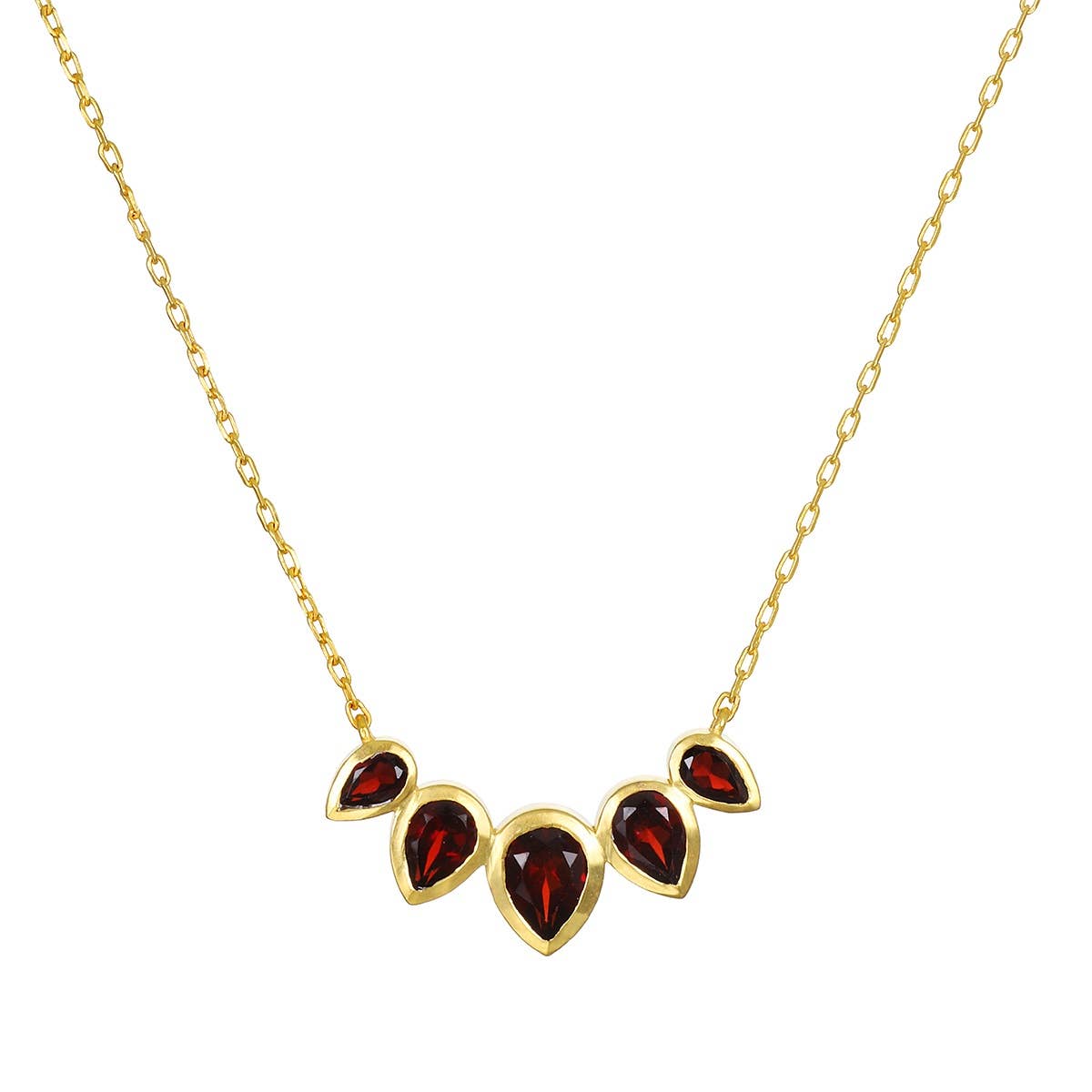 Ignite Strength Garnet Petal Necklace