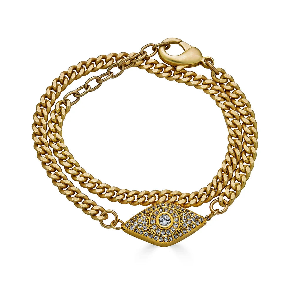 Double Wrap Pave Eye Bracelet
