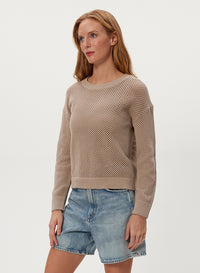 SARA L/S MESH STITCH PULLOVER