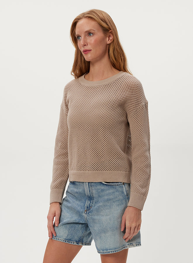 SARA L/S MESH STITCH PULLOVER