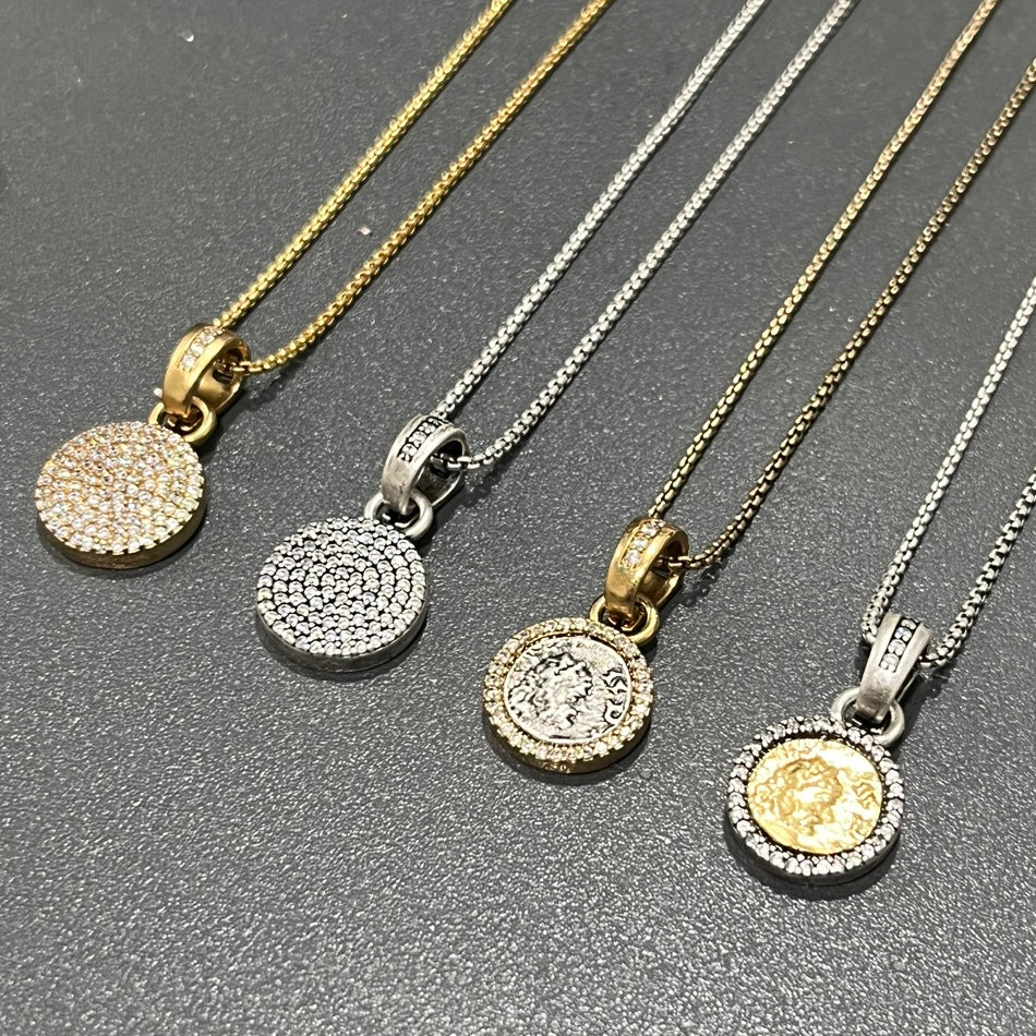 Pavè Disc Necklace