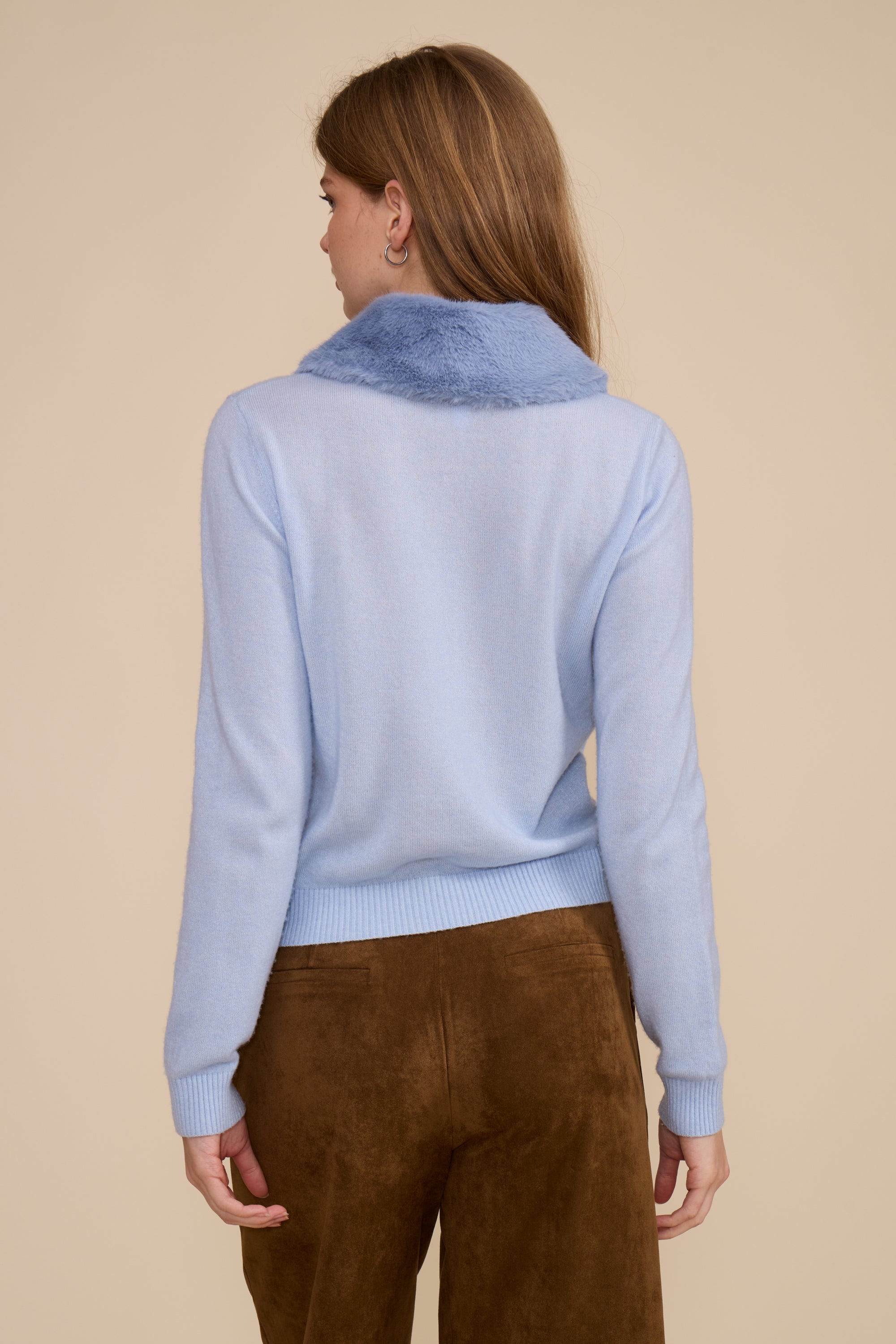 SW5970 ERICA FAUX FUR CARDIGAN