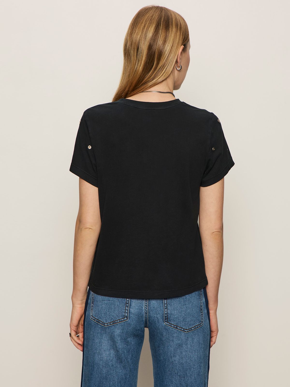 Grommet Embellished Tee
