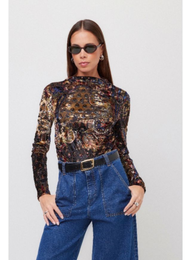 Khami Velvet Burnout Shirred