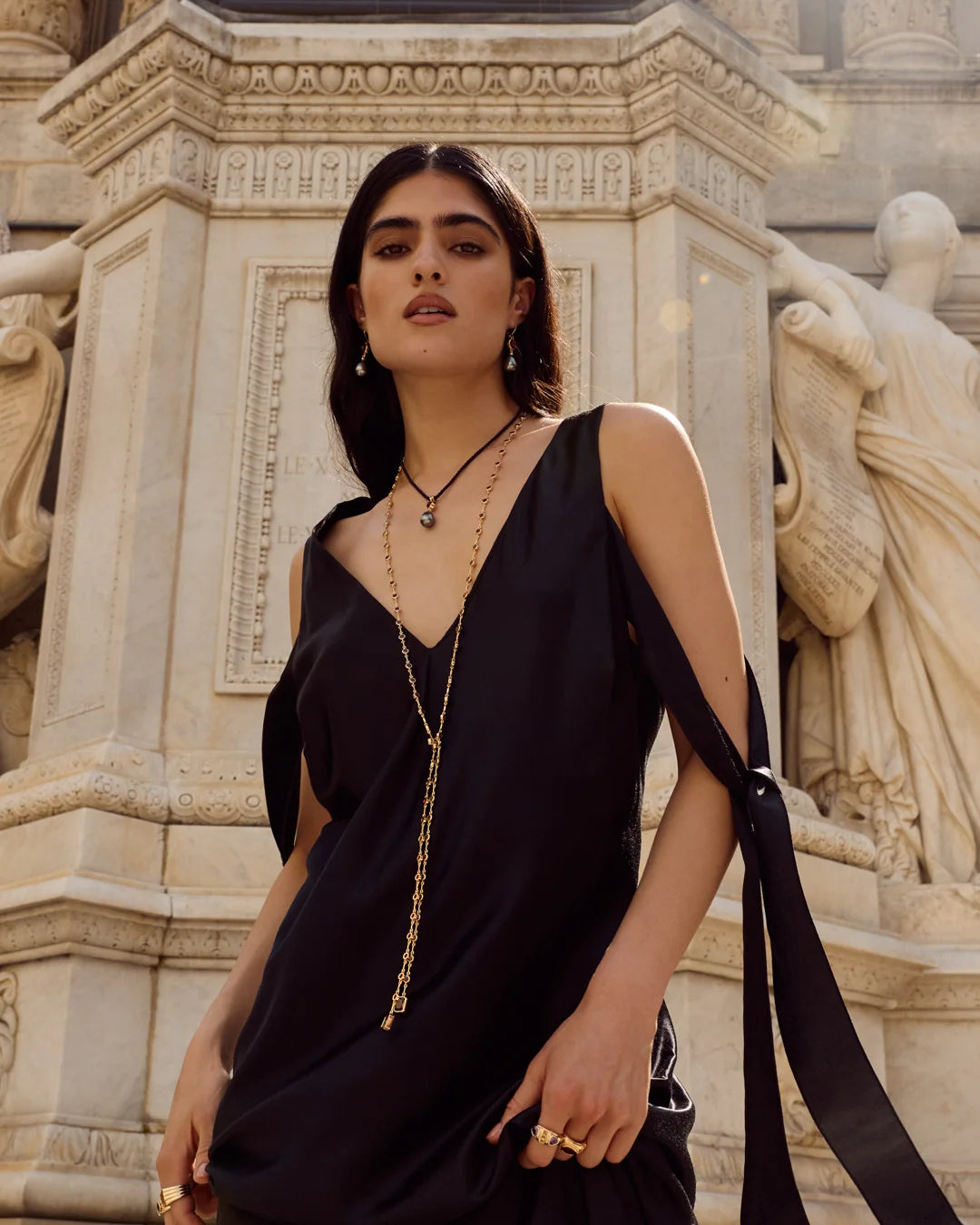 The Elizabeth Garnet Stone Wrap Necklace