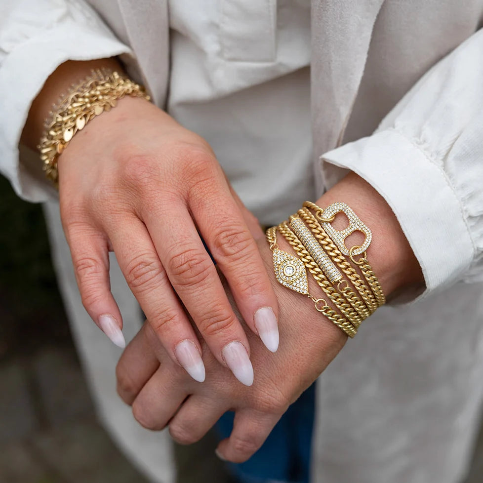 Double Wrap Pave Eye Bracelet
