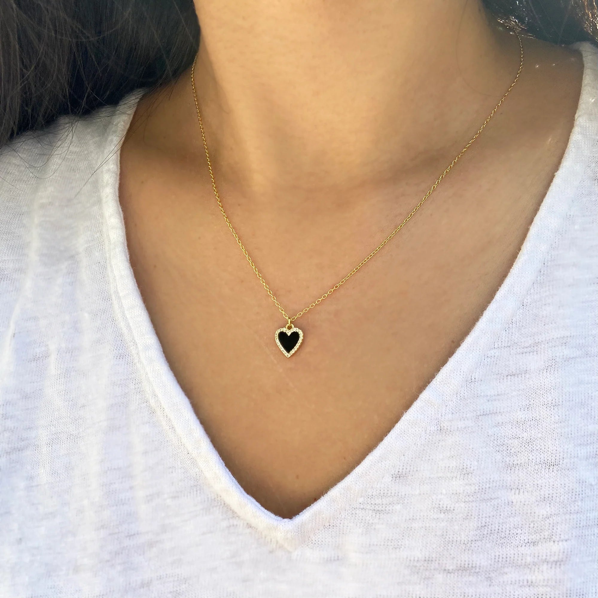Mini Onyx Heart Necklace