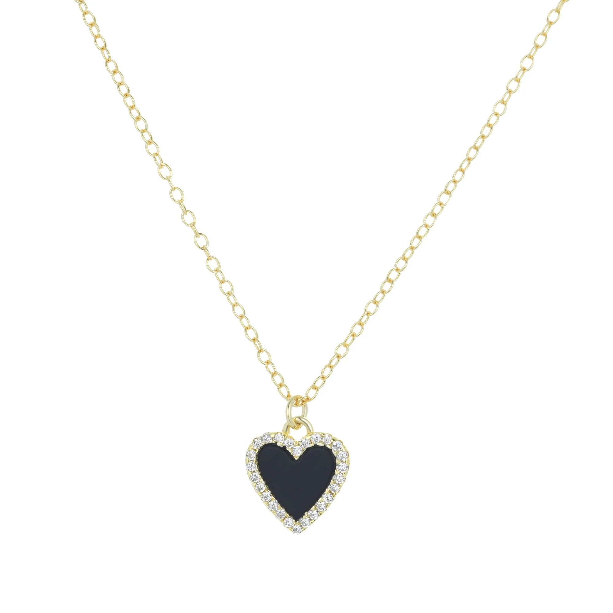Mini Onyx Heart Necklace