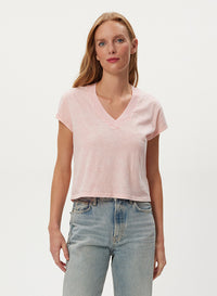 HARLAN CROPPED V-NECK TEE