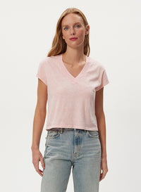 HARLAN CROPPED V-NECK TEE