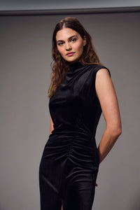 MODERN VELVET MIDI DRESS