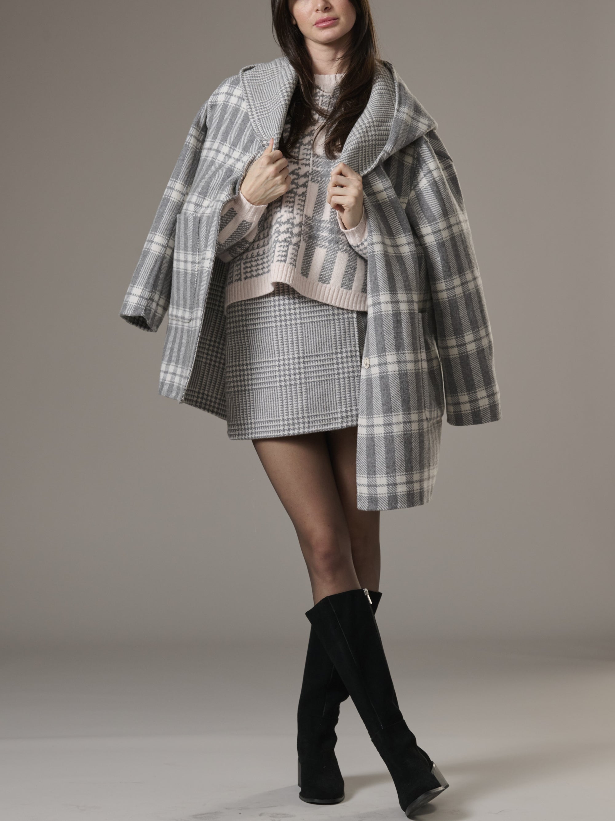 Reversible Plaid Coat