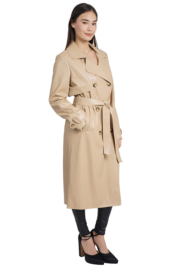 Carter Vegan Leather Trench