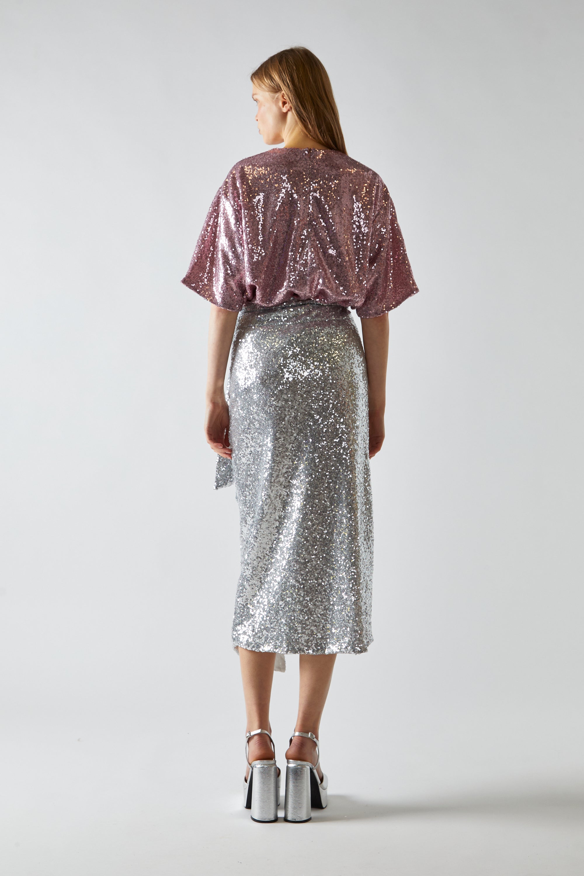 Silver Sequin Skirt