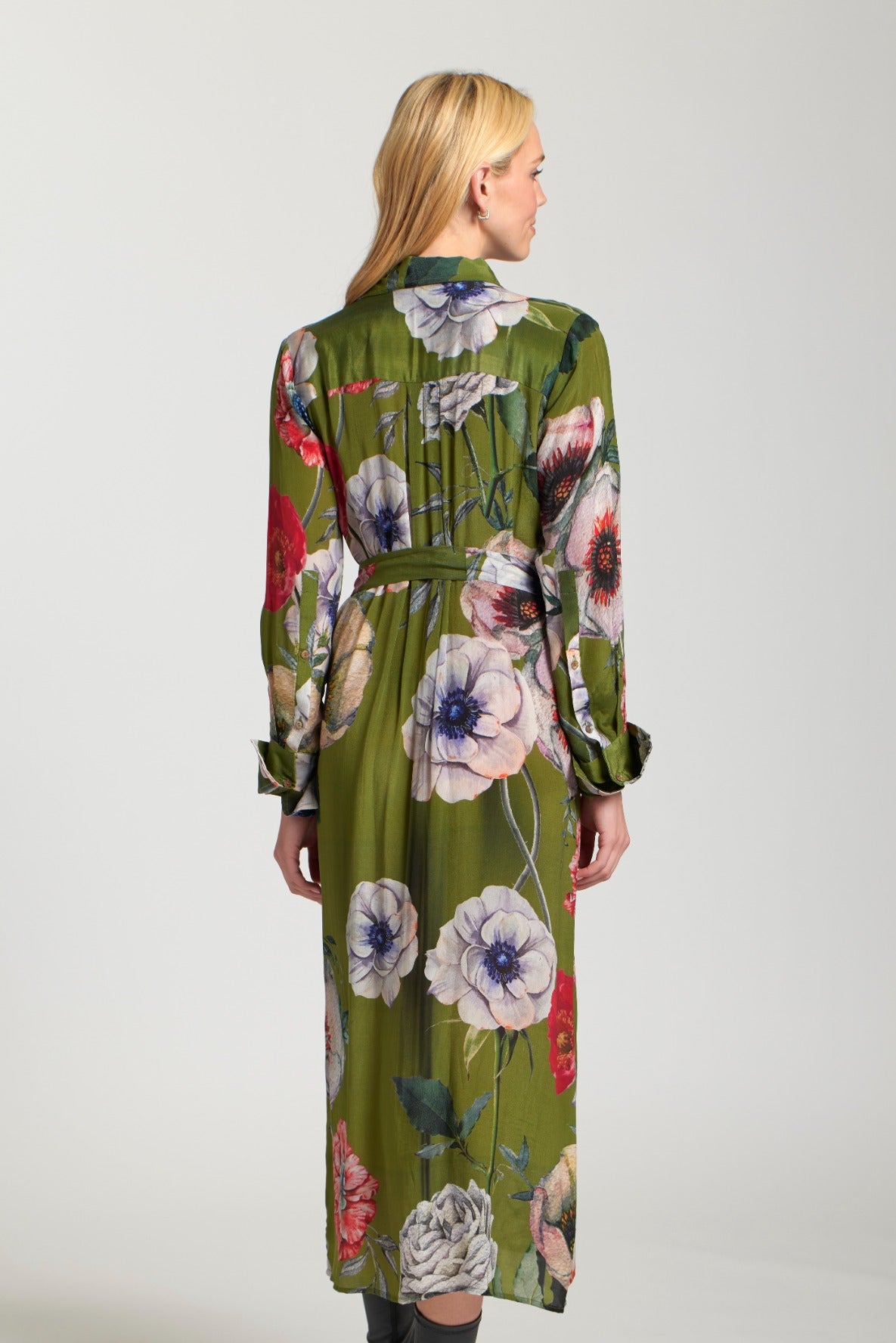 Green Floral Midi Dress