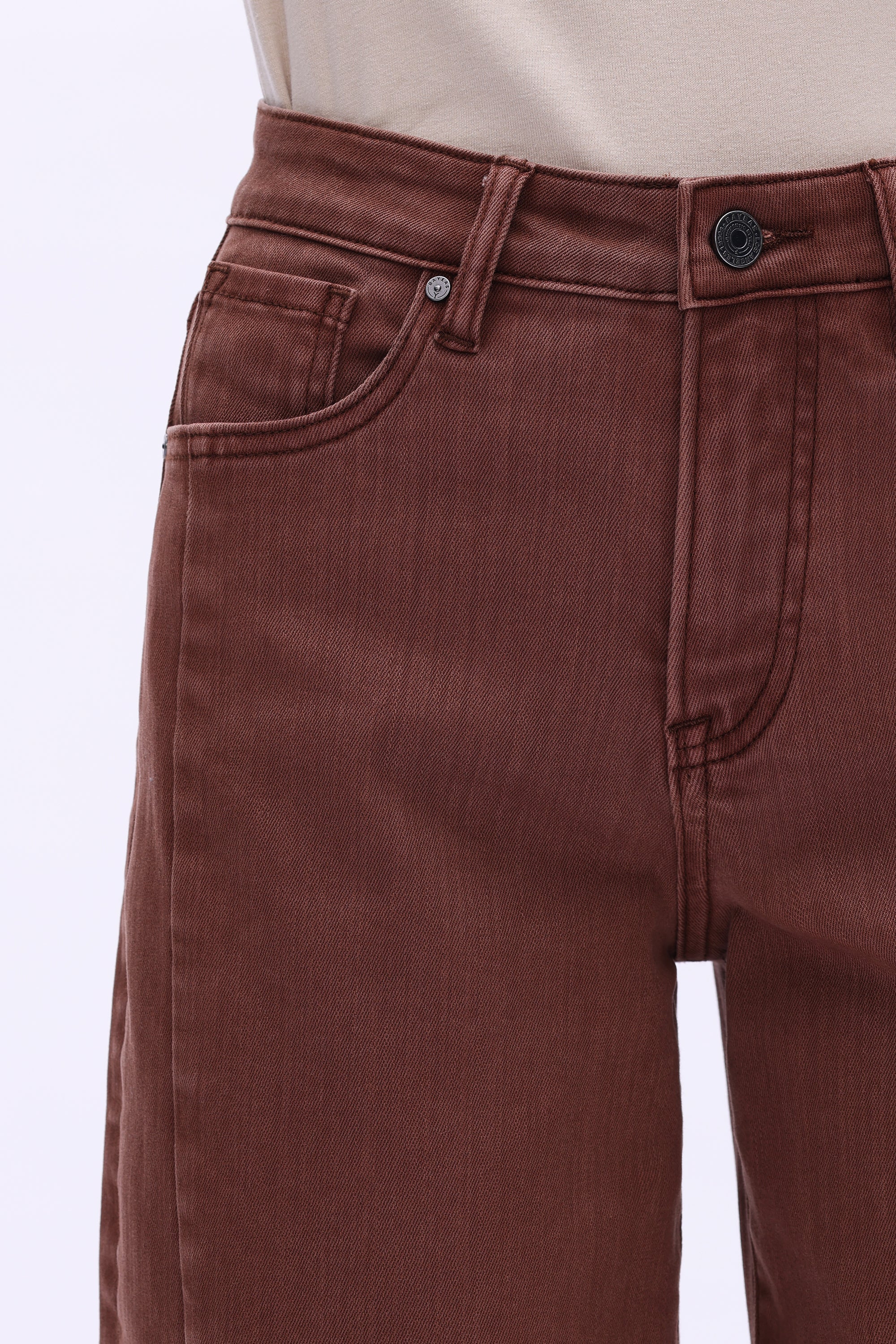Espresso High Rise Rolled Barrel Jean