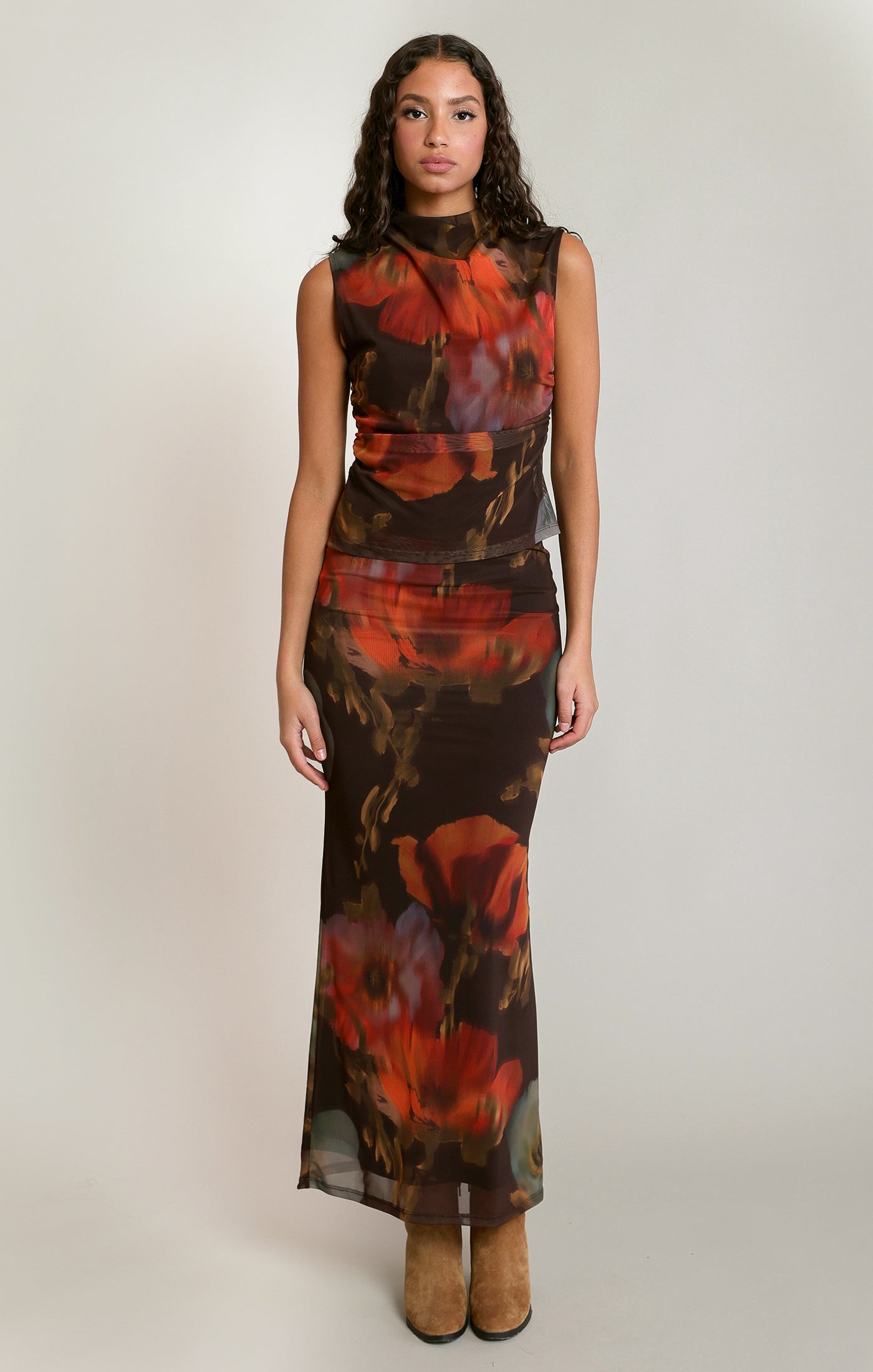 Mesh Floral Skirt