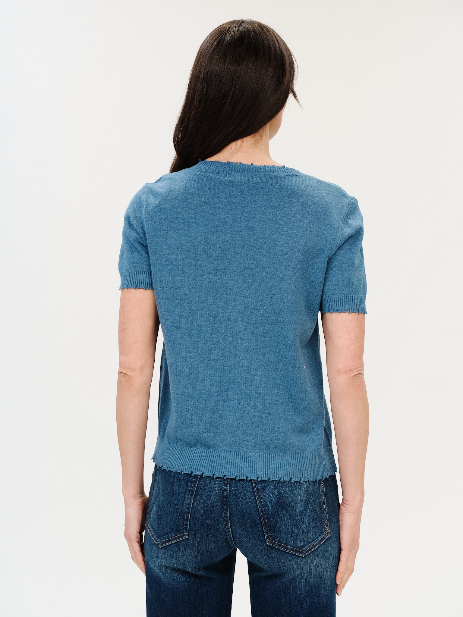 Gemma Frayed Hem V Neck