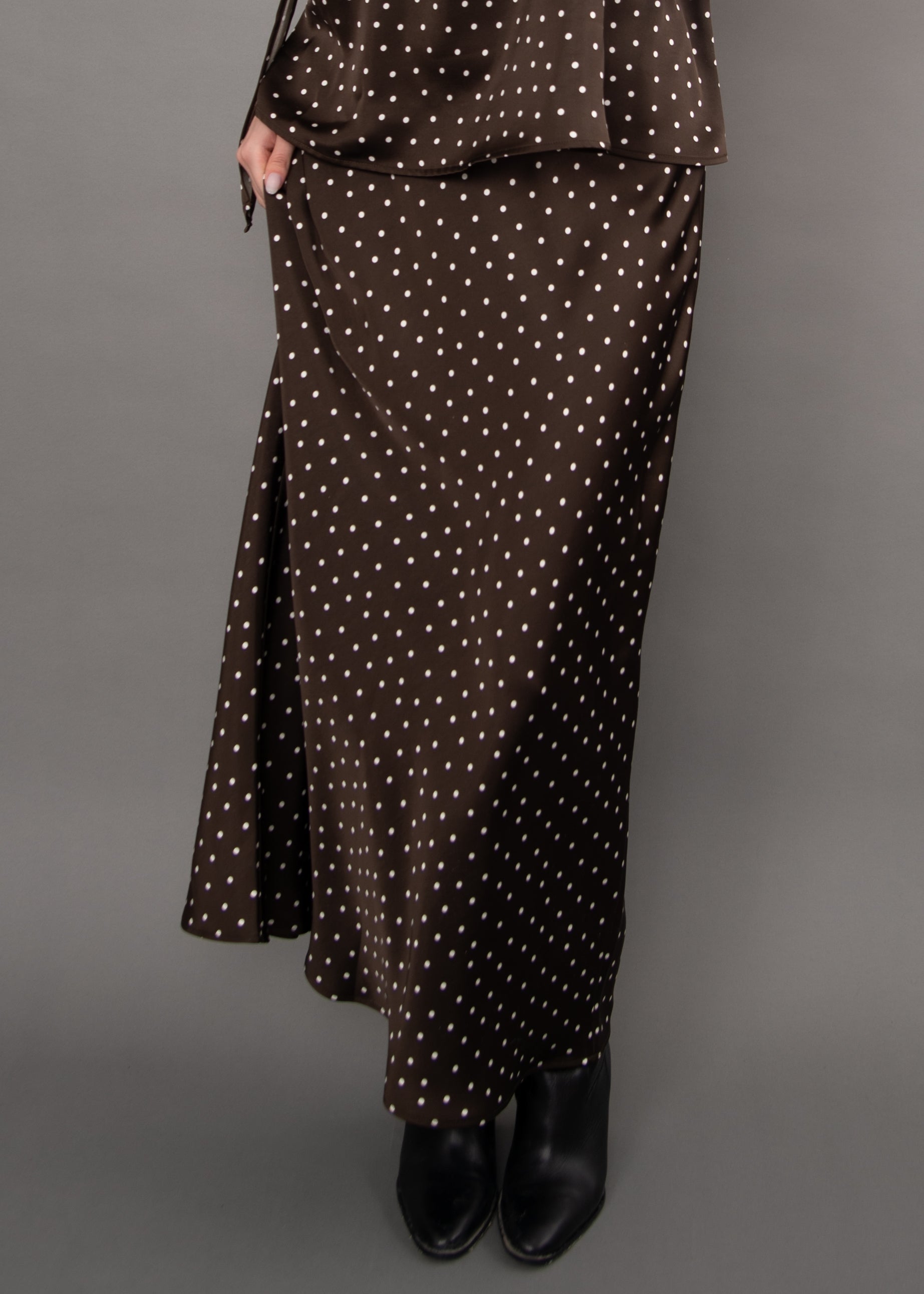 Chocolate Dots Maxi Skirt