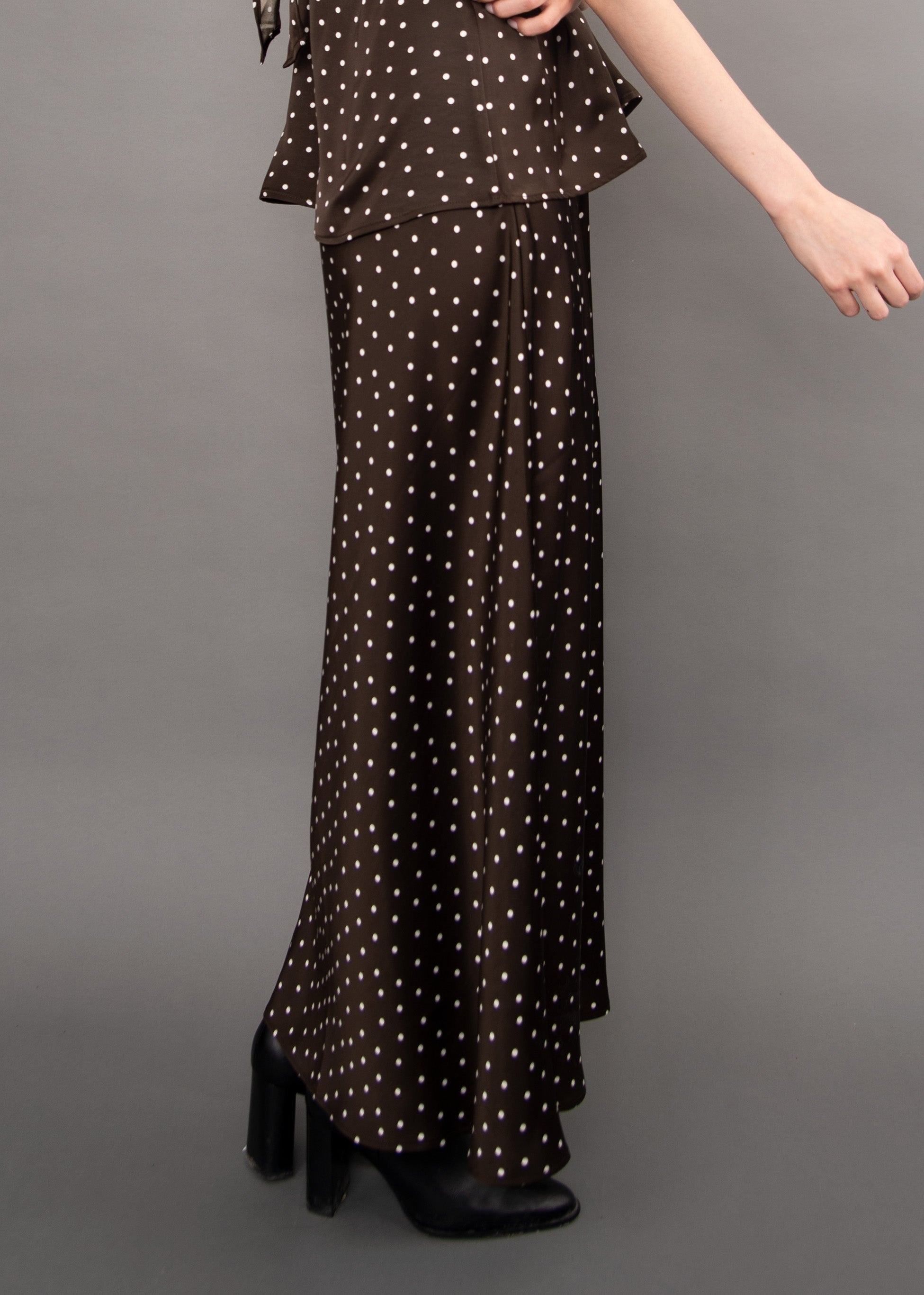 Chocolate Dots Maxi Skirt