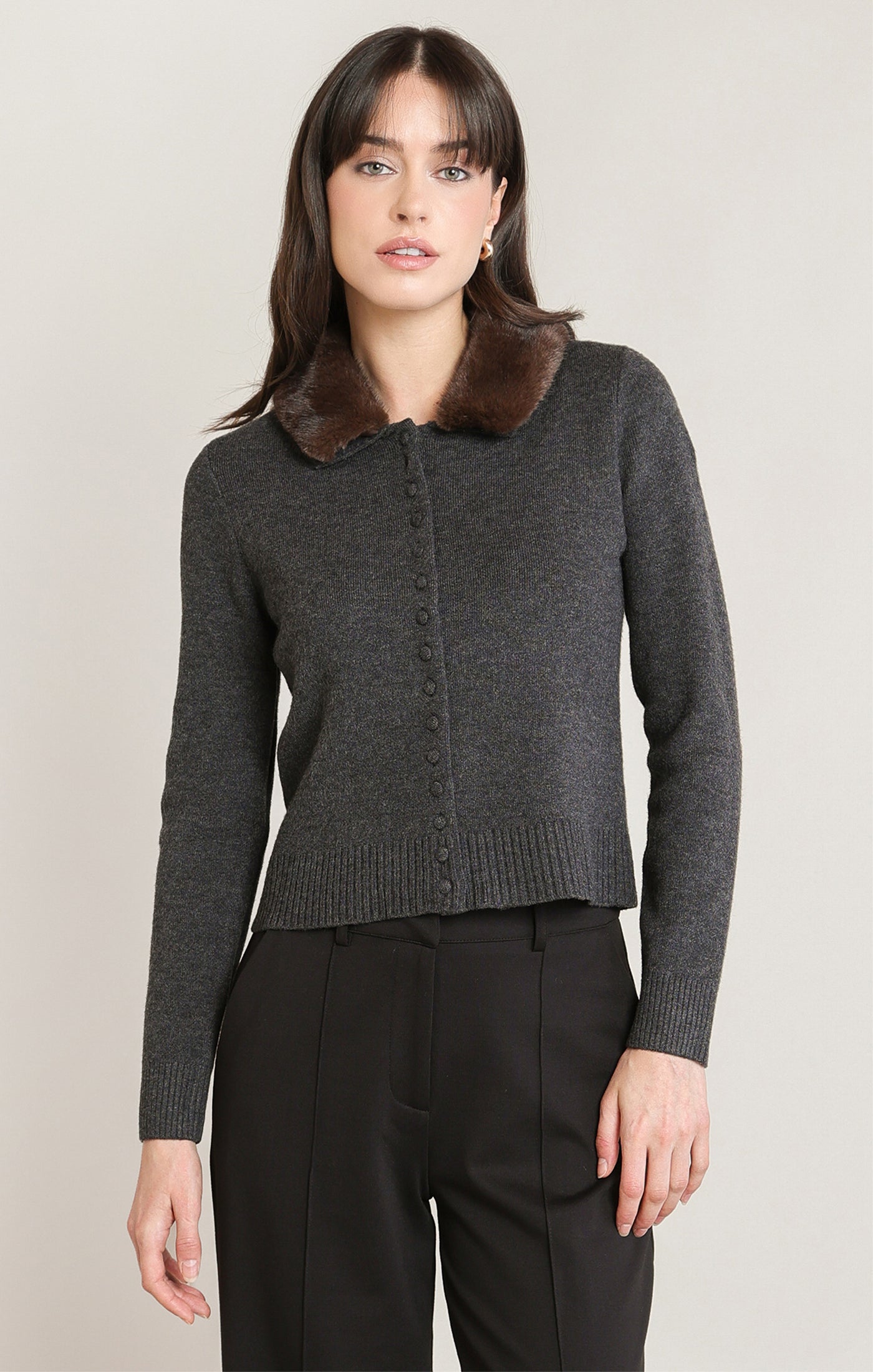 Fur Collar Cardi