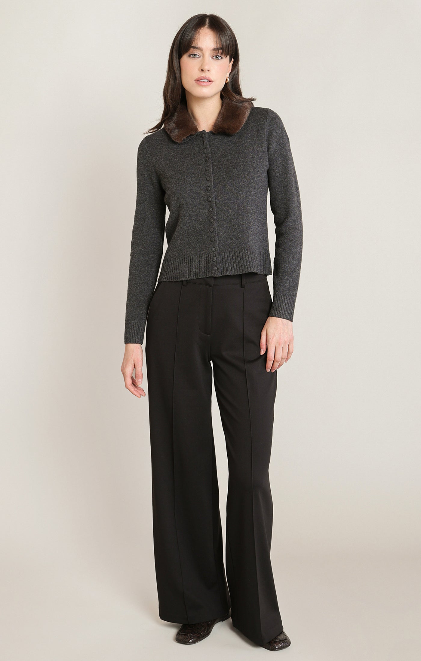 Fur Collar Cardi