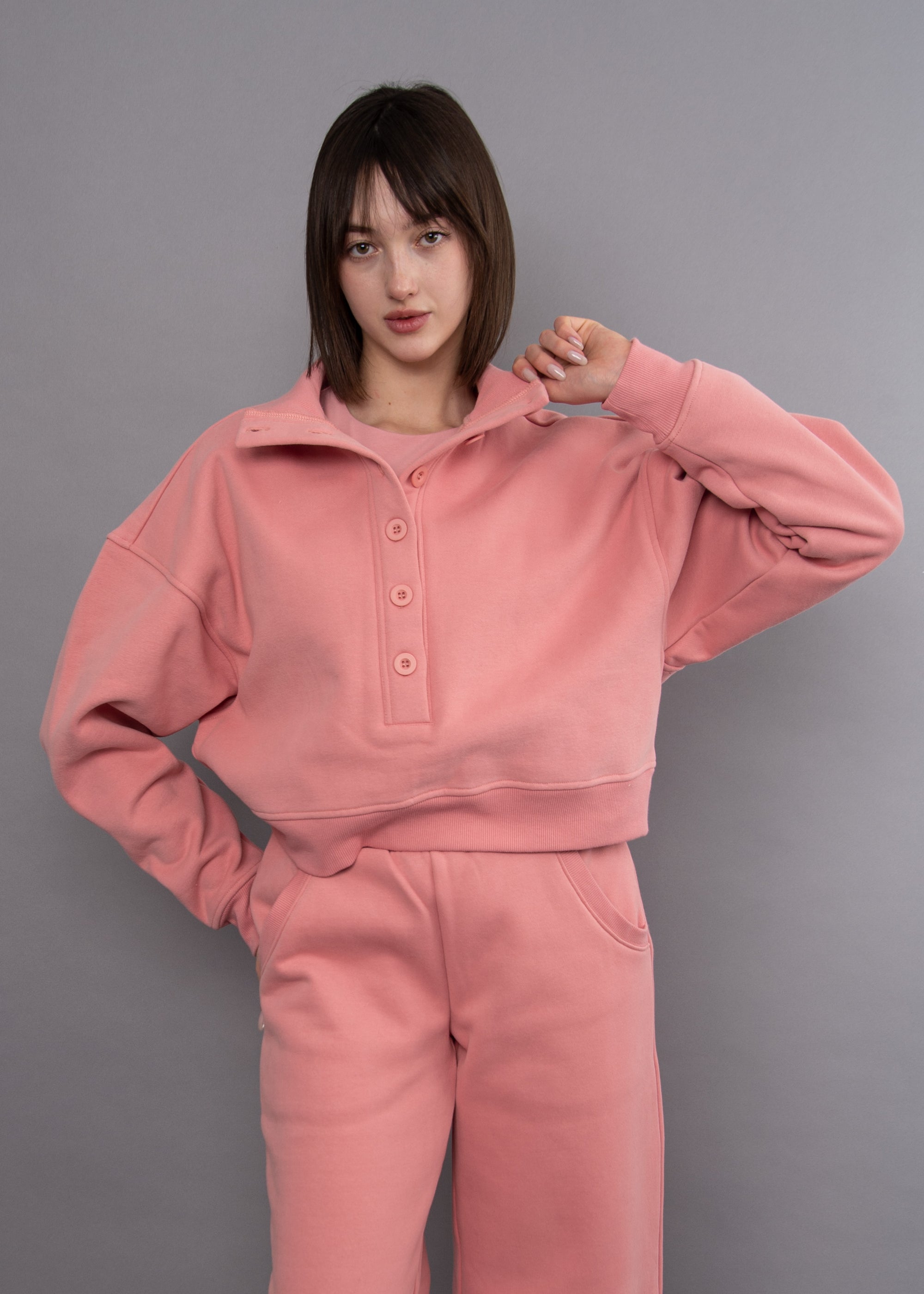 Fleece Mockneck Pullover