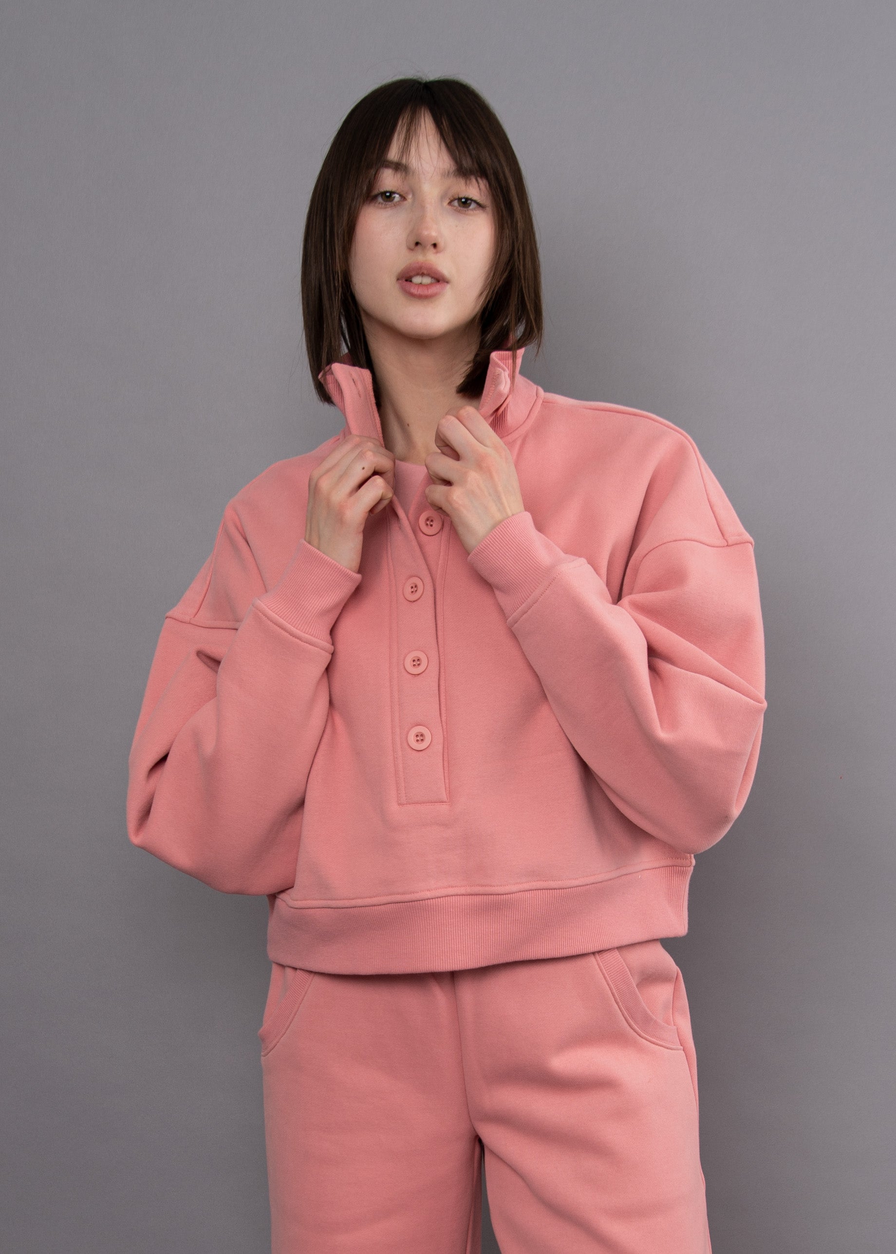 Fleece Mockneck Pullover