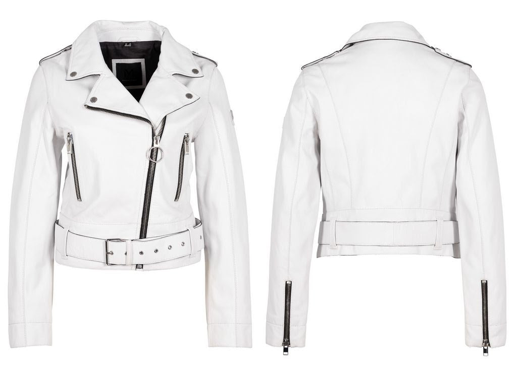 Contrast Trim Leather Jacket