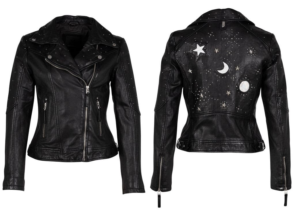 Moon & Stars Leather Moto jacket