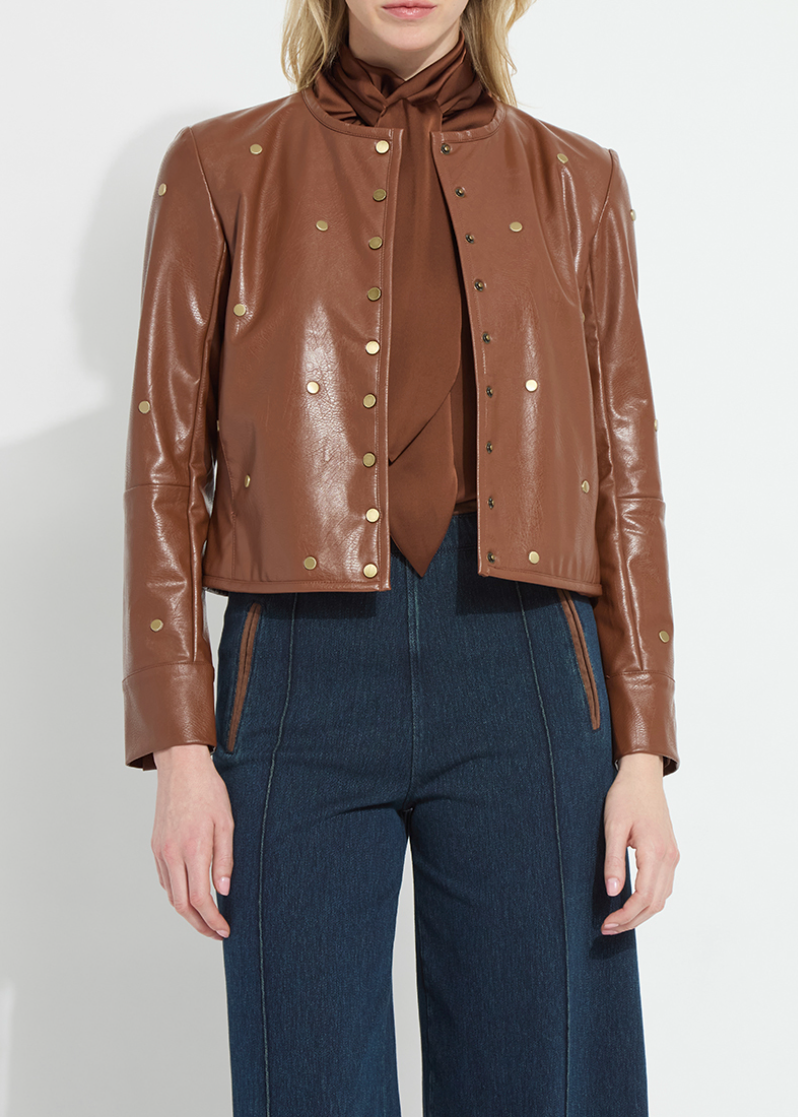 Luanne Studded Vegan Leather Jacket