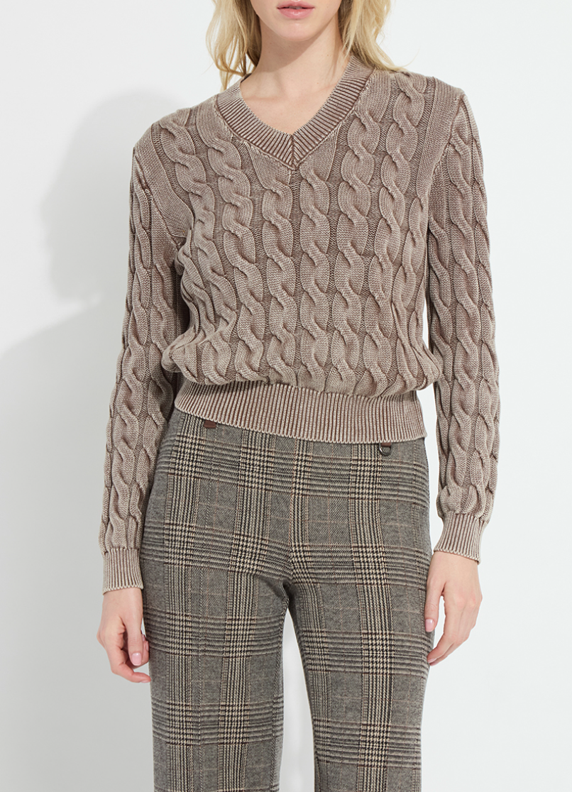 Farrah Sunwashed V Neck Pullover