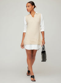 Elora Mixed Media Vest Dress
