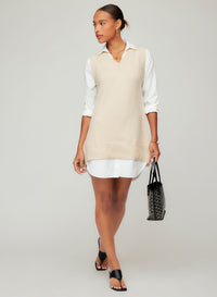 Elora Mixed Media Vest Dress