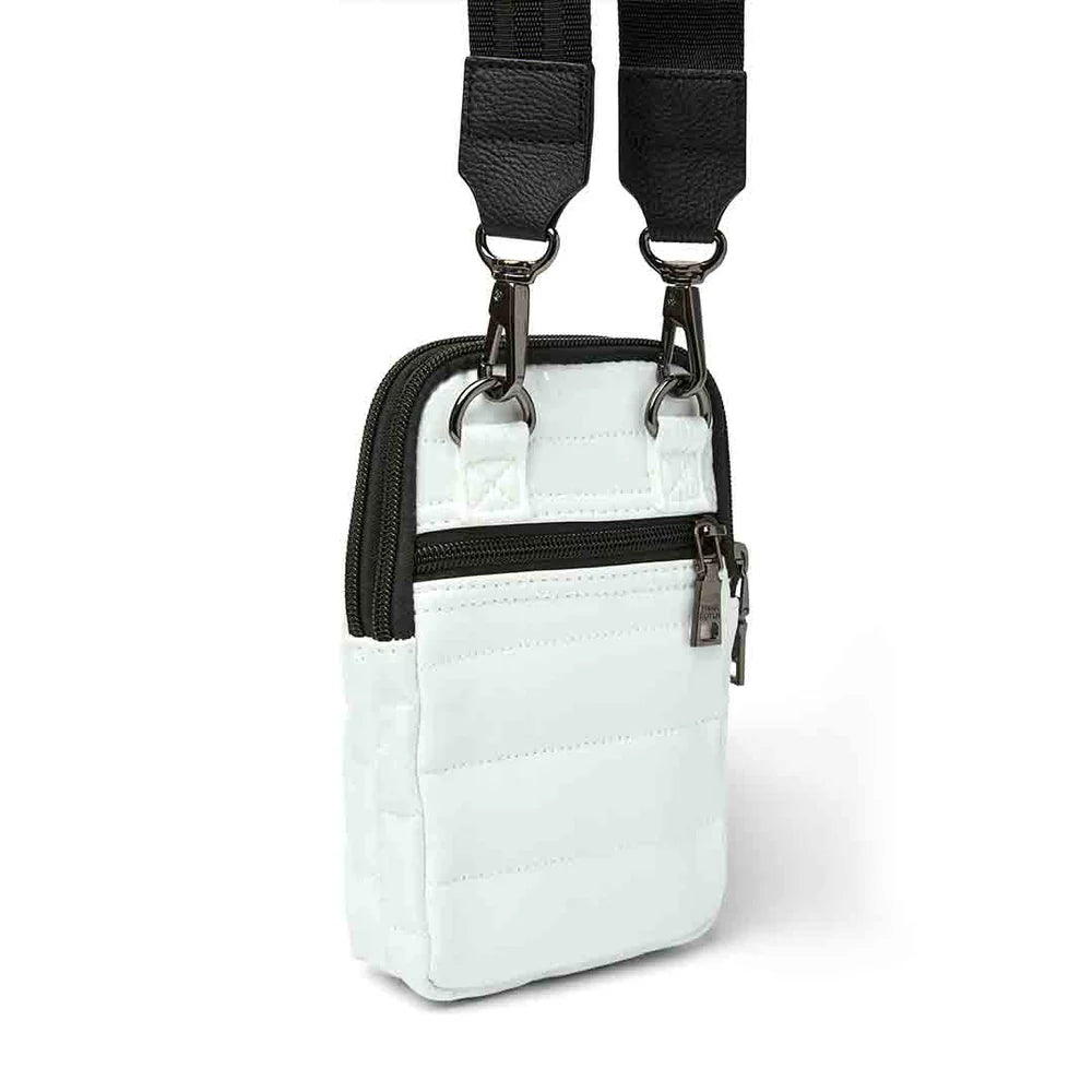 Buzz Me Puffer Cell Phone Crossbody- White