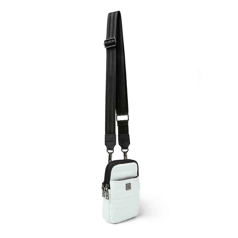 Buzz Me Puffer Cell Phone Crossbody- White