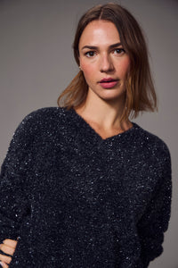 FEATHER V-NECK SWEATER